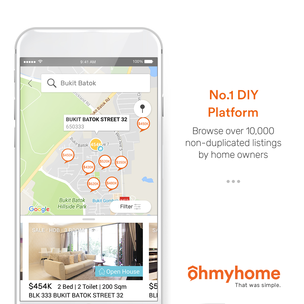 Ohmyhome No. 1 HDB DIY App