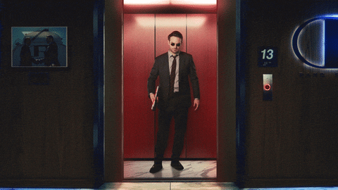 GIF of Marvel's Daredevil in an elevator