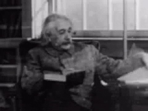 GIF of Albert Einstein reading