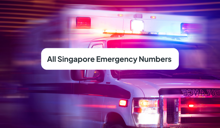 Emergency contact numbers in Singapore, including Ambulance services