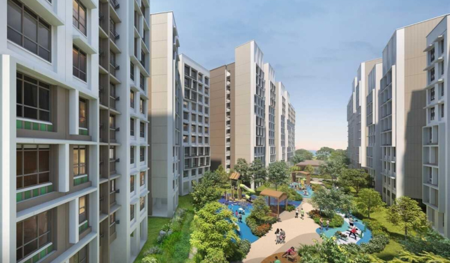 Artist's impression of Tanjong Tree Residences @ Hougang, a BTO project for the Feb 2024 BTO exercise