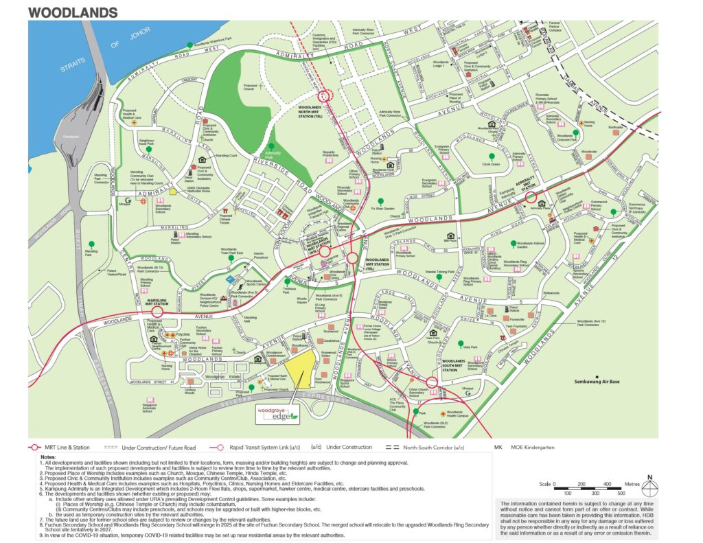 HDB map of Woodgrove Edge BTO Woodlands