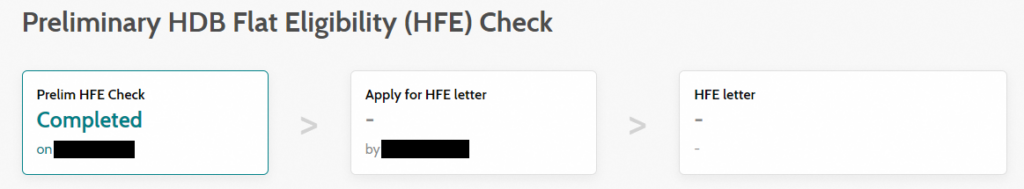 Sample of HDB Flat Eligibility (HFE) Letter