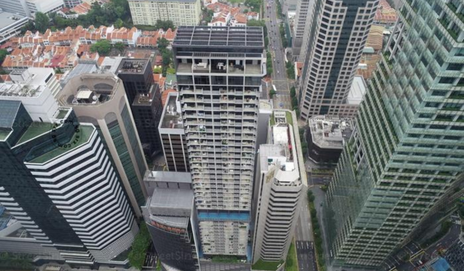 An aerial view of Robinson Suites, a freehold condo in District 1, part of Downtown Core Singapore