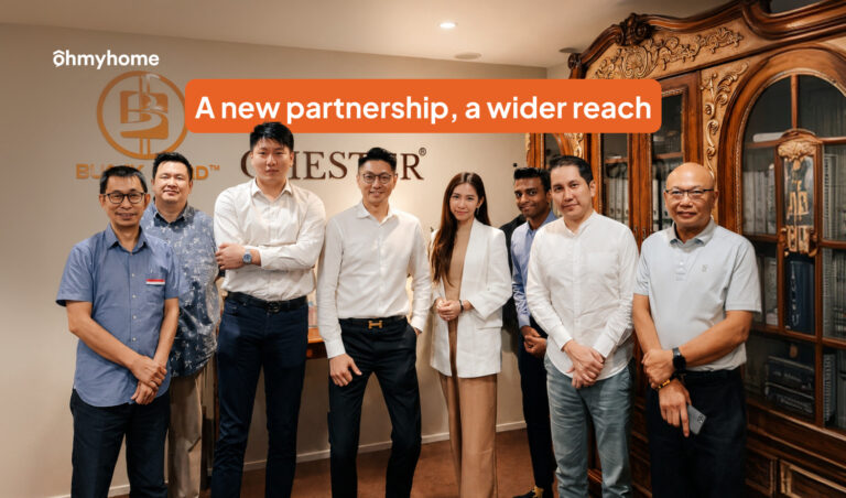 Ohmyhome Group CEO Rhonda Wong with Chester Properties' Founder Dato Howard Chew and his leadership team.
